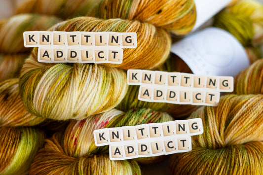 Knitting Addict Scrabble Sticker
