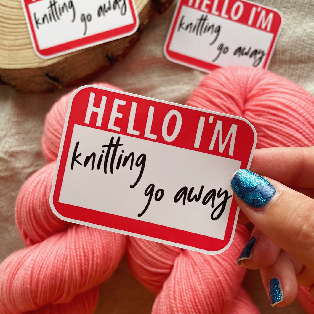 Hello I'm Knitting Sticker