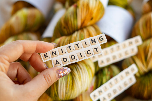 Knitting Addict Scrabble Sticker