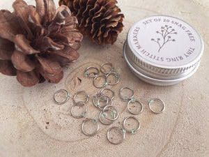 Seafoam Tiny Ring Stitch Marker Set