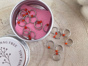 Orange Tiny Ring Stitch Marker Set