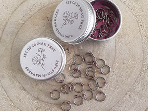 Mauve Ring Stitch Marker Set