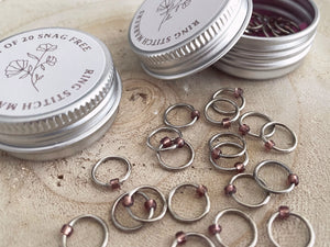 Mauve Ring Stitch Marker Set