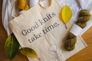 Good Knits Take Time / Bolsa tote bag